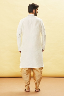 Fawn embroidered art silk dhoti-kurta 2