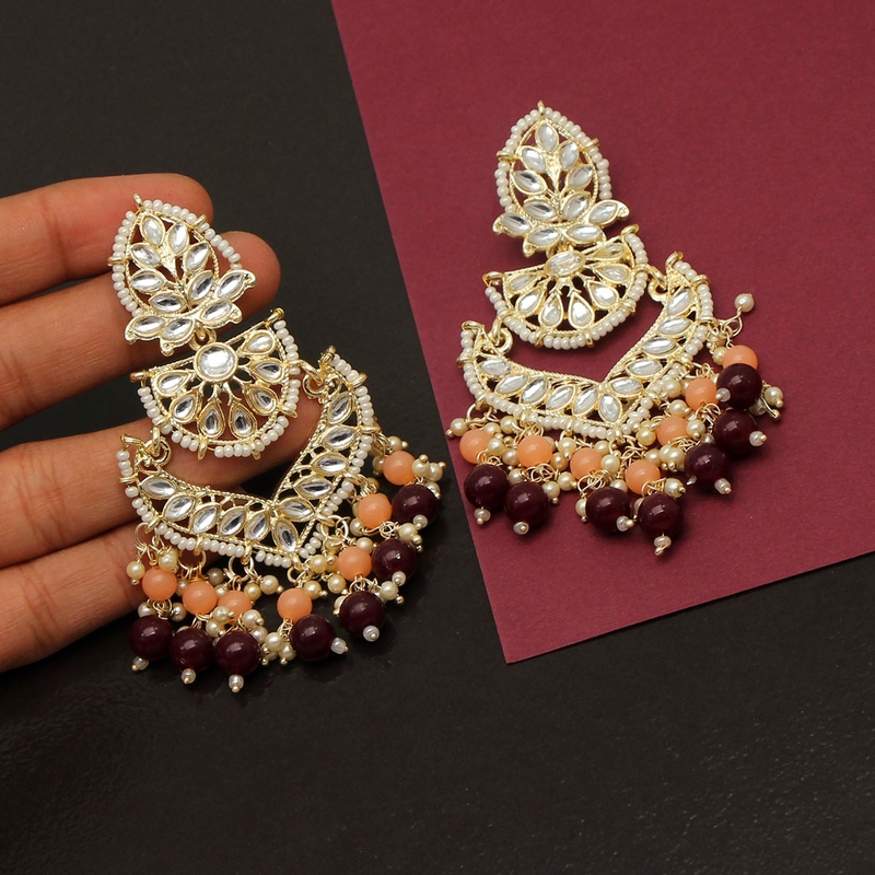 Maroon danglers-drops