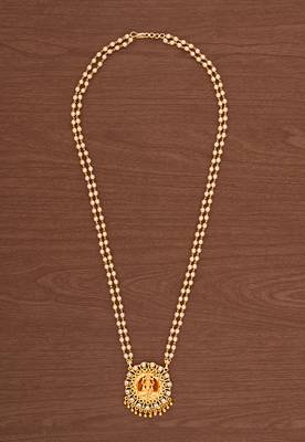  pearl Laxmi pendant necklace MEDIUM one gram gold 2
