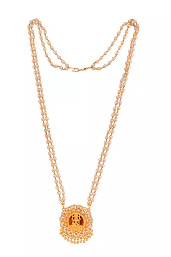  pearl Laxmi pendant necklace MEDIUM one gram gold