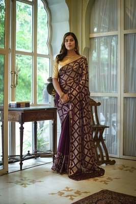 Sequins Embroidered Work With Georgette Fabric Designer Saree 1