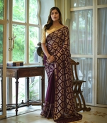 Sequins Embroidered Work With Georgette Fabric Designer Saree