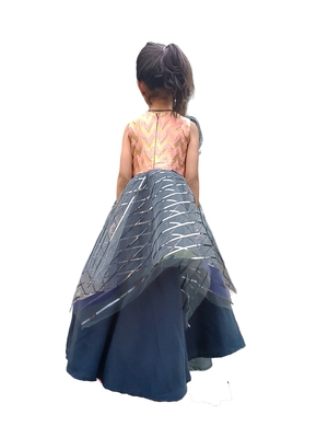 Aglare Gown with Beautiful Sequence Work for small  Girl .Maroon Grey peach 2