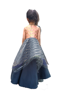 Aglare Gown with Beautiful Sequence Work for small  Girl .Maroon Grey peach