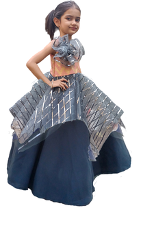 Aglare Gown with Beautiful Sequence Work for small  Girl .Maroon Grey peach