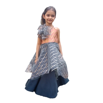 Aglare Gown with Beautiful Sequence Work for small  Girl .Maroon Grey peach 4