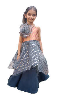 Aglare Gown with Beautiful Sequence Work for small  Girl .Maroon Grey peach