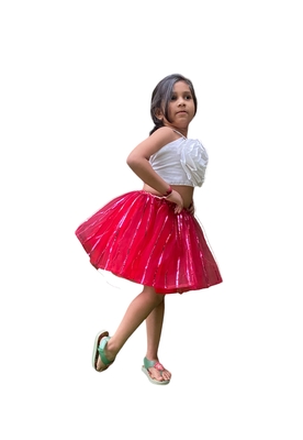 Aglare frock. Tutu skirt. Beautiful flower Top beautiful design Three line. Tutu skirt, layered Skirt and Top.Red 2