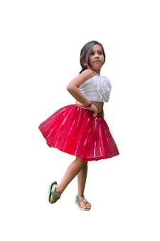 Aglare frock. Tutu skirt. Beautiful flower Top beautiful design Three line. Tutu skirt, layered Skirt and Top.Red