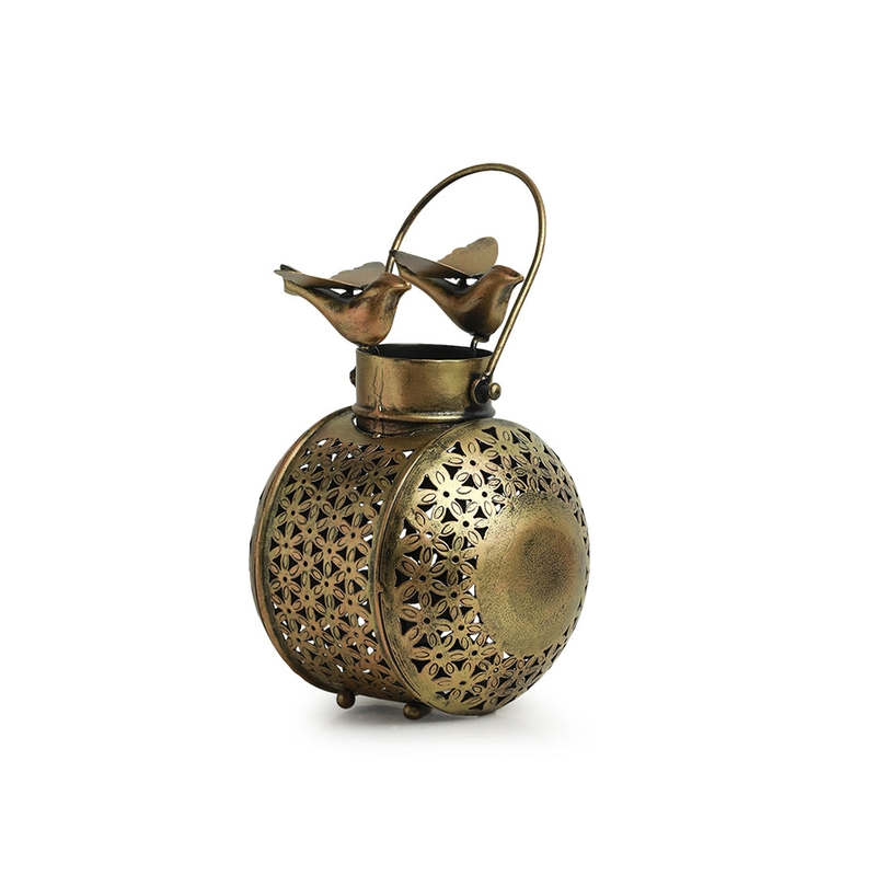 Trinity Craft Iron Antique 2 Bird Handi Hanging T-Light Holder With Hook |Table Decor | Wall Decor | Table showpiece