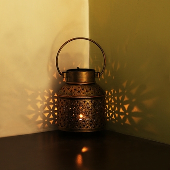 Trinity Craft Iron Antique Small Laalten Floral Tea Light Holder |Table Decor | Wall Decor | Table showpiece 2