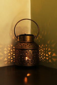 Trinity Craft Iron Antique Small Laalten Floral Tea Light Holder |Table Decor | Wall Decor | Table showpiece