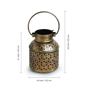 Trinity Craft Iron Antique Small Laalten Floral Tea Light Holder |Table Decor | Wall Decor | Table showpiece 3