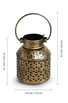 Trinity Craft Iron Antique Small Laalten Floral Tea Light Holder |Table Decor | Wall Decor | Table showpiece
