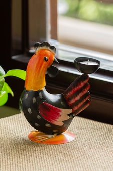 Trinity Craft Iron Homely Hen Tea Light Holder Cum Garden Showpiece | Table Decor | Wall Decor | Table Home Showpiece