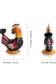 Trinity Craft Iron Homely Hen Tea Light Holder Cum Garden Showpiece | Table Decor | Wall Decor | Table Home Showpiece