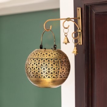 Trinity Craft Iron Antique Big Handi Hanging Tea-Light Holder With Hook | Table Decor | Wall Decor | Table Showpiece 1