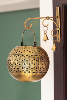 Trinity Craft Iron Antique Big Handi Hanging Tea-Light Holder With Hook | Table Decor | Wall Decor | Table Showpiece