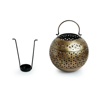 Trinity Craft Iron Antique Small Handi Hanging Tea-Light Holder With Hook | Table Decor | Wall Decor | Table showpiece 2