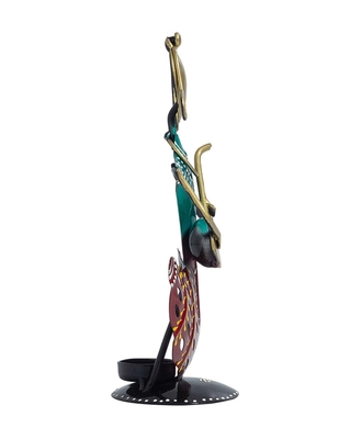 Trinity Craft Iron Multicolour Lady Musician T-Light Holder | Table Decor | Wall Decor | Table showpiece |Home Showpiece 1