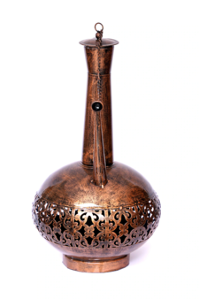 Trinity Craft Iron Big Copper Polished Surai Diya Candle Lantern T-Light Holder | Table Decor | Table Showpiece