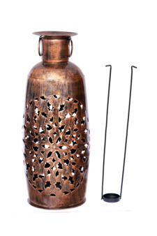 Trinity Craft Iron Copper Polished  Barmeri Bristol Bharni Diya Candle Lantern T-Light Holder | Table Decor