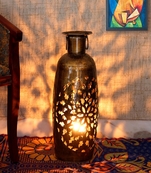 Trinity Craft Iron Golden Polished  Barmeri Bristol Bharni Diya Candle Lantern T-Light Holder | Table Decor