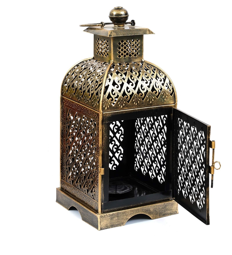 Trinity Craft Iron Small Jaisalmeri Jazmin Mehrab Diya Candle Lantern T-Light Holder | Table Decor | Table Showpiece