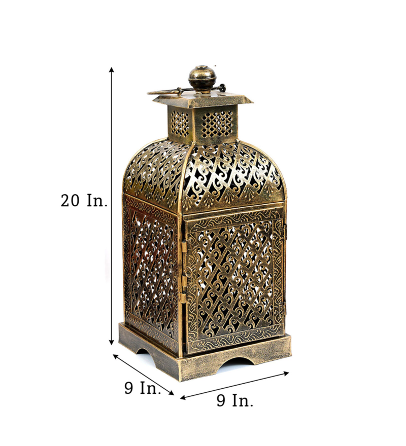 Trinity Craft Iron Small Jaisalmeri Jazmin Mehrab Diya Candle Lantern T-Light Holder | Table Decor | Table Showpiece