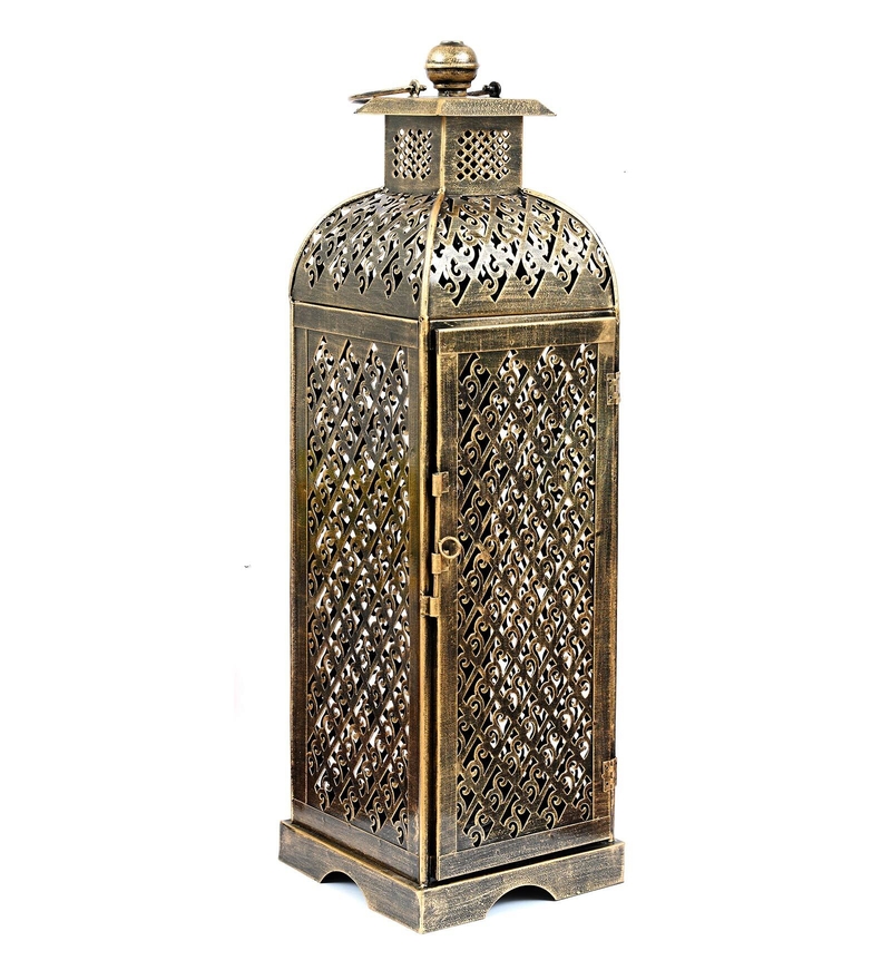 Trinity Craft Iron Medium Jaisalmeri Jazmin Mehrab Diya Candle Lantern T-Light Holder | Table Decor | Table Showpiece