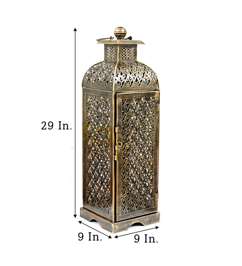 Trinity Craft Iron Big Jaisalmeri Jazmin Mehrab Diya Candle Lantern T-Light Holder | Table Decor | Table Showpiece