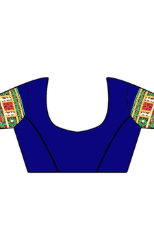 Blue embroidered georgette saree with blouse