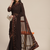 Brown plain georgette saree with blouse