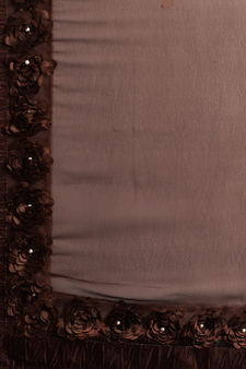 Brown plain georgette saree with blouse