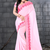 Baby pink plain georgette saree with blouse