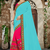 Pink embroidered georgette saree with blouse