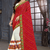 Red embroidered georgette saree with blouse