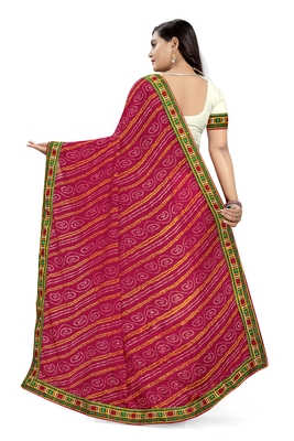 Pink embroidered georgette saree with blouse 2