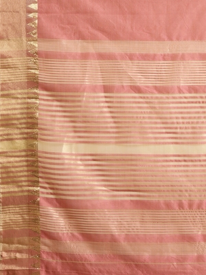 Peach printed art silk saree with blouse 4
