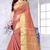 Pink printed art silk saree with blouse