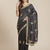 Black embroidered georgette saree with blouse