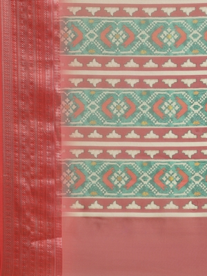 Multicolor printed pure organza saree with blouse 4