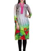 Grey Georgette Printed Kurti