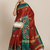 Red embroidered cotton silk saree with blouse
