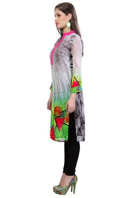 Grey Georgette Printed Kurti 2