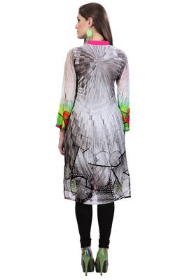Grey Georgette Printed Kurti 3