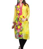 Yellow Georgette Full Sleeves Kurti