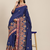 Blue embroidered georgette saree with blouse