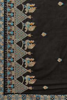 Black embroidered georgette saree with blouse