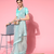 Light blue embroidered net saree with blouse